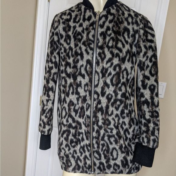 Aritzia Wilfred free leopard wool blend jacket - Picture 1 of 12